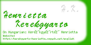 henrietta kerekgyarto business card